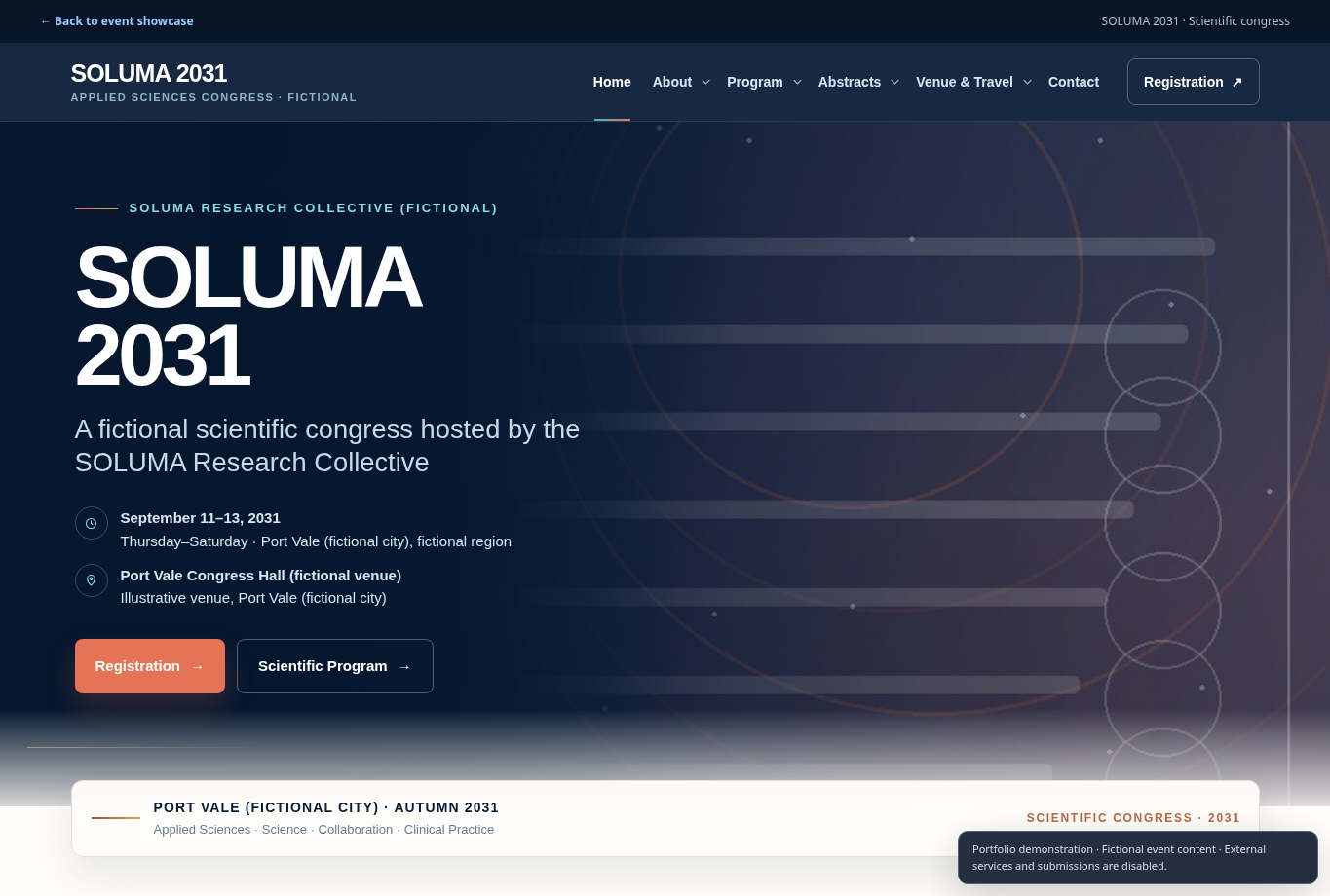 SOLUMA 2031 congress website screenshot